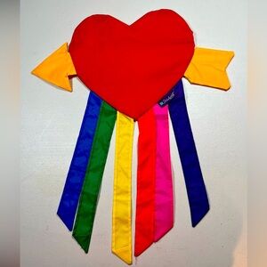 Vintage Heart Shaped rainbow Flag.